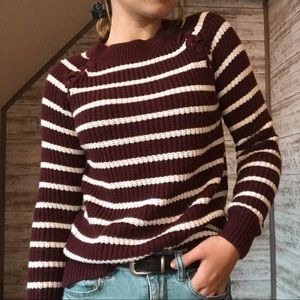 red and white striped sweater